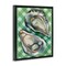 Stupell Industries Oysters on Green Plaid Floater Framed Canvas Wall Art Design by Daphne Polselli